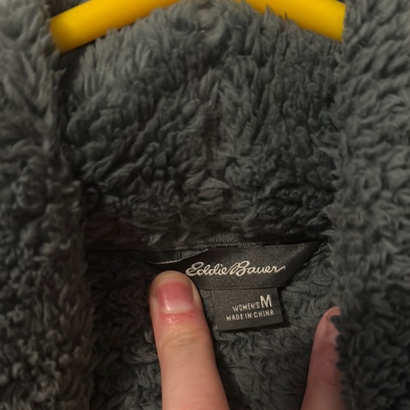 Eddie Bauer Gray Cowl Neck Sweater Plush Fleece - Picture 2 of 4